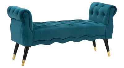 Produktbild von FURNLUX Ottomane Paris Blau 120cm / Hauptfarbe: Blau / Abmessungen: 120 x 60 x 40 cm