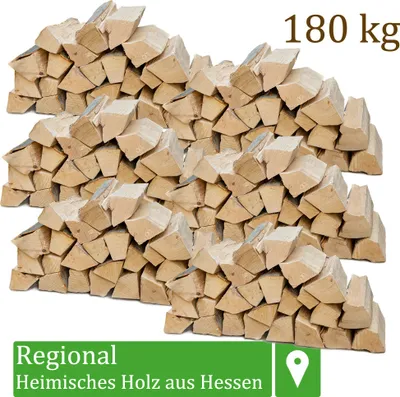 Produktbild von Brennholz Kaminholz Holz 180 kg Für Ofen und Kamin Kaminofen Feuerschale Grill Buche Feuerholz Buchenholz Holzscheite Wood 25 cm Flameup