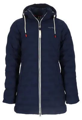 Produktbild von Dry Fashion Damen Steppmantel Blavand gefüttert - Gesteppter Mantel mit abnehmbarer Kapuze in Navy Größe 44
