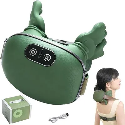 Produktbild von Nekmassagegerät – Schultermassage – Muskelentspannung – Kabellos, mit Heizfunktion – 17 x 14 x 20 cm – Grau