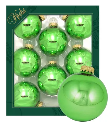 Weihnachtskugeln aus Glas, 8 Stück, Jadegrün, 7 cm