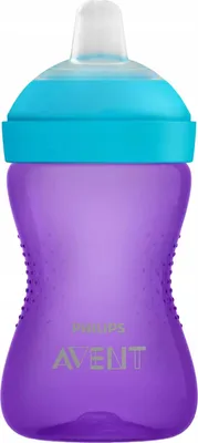 A Philips Avent sippy cup on a white background.