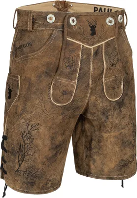 Produktbild von PAULGOS Herren Trachten Lederhose Kurz - HK3 ANTIK - Echtes Leder - in 3 Farben erhältlich - Größe 44 - 60