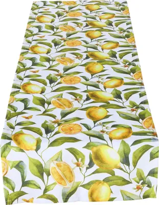Produktbild von Tischläufer - Weiß - Gelb - Grün - 40 x 140 cm - Zitronenmotive