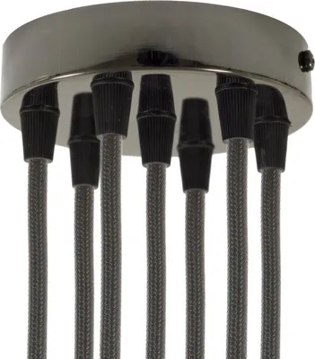 Immagine prodotto di Creative-Cables Kit rosone cilindrico in Metallo a 7 Fori - Conico, Nero Perla