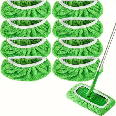 Immagine prodotto di Tappetino di ricambio per mop a spazzola piatta, panno di ricambio lavabile, 8 pezzi, verde