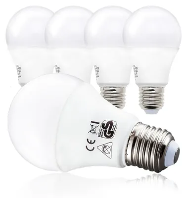 Image de B.K.Licht Lot de 5 ampoules LED E27 A60 blanc 9W 806lm 2700K lumière blanc chaud non dimmables design moderne pour salon chambre cuisine éclairage économique