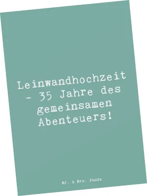 Produktbild von Mr. & Mrs. Panda Postkarte Spruch 35. Hochzeitstag Leinwandhochzeit - Meeresbrise - Geschenk, spruchkarte, Liebe, Heiraten, Ansichtskarten, bildkarte, Postkarten, Heirat