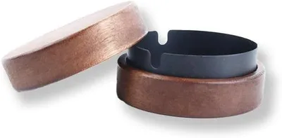 Immagine prodotto di Posacenere in legno con coperchio, a prova di vento e resistente al fumo, ideale per bar, uffici, salotti e feste (nero)