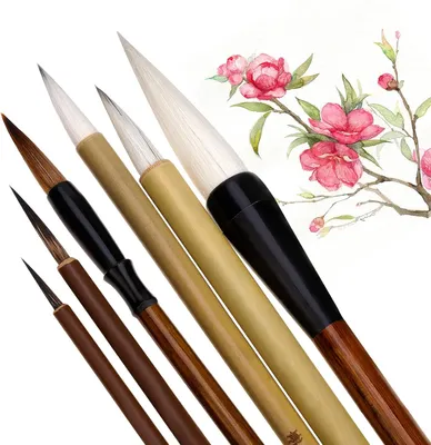 Productafbeelding van Chinese kalligrafiekwastenset - Set van 6 - Professionele kunstenaarskwast - Kalligrafie en schilderset