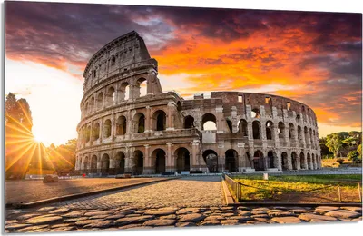 Obrázek produktu pro Krycí deska sporáku 80x52cm 1-dílný keramický kryt varné desky, krajina Colosseum
