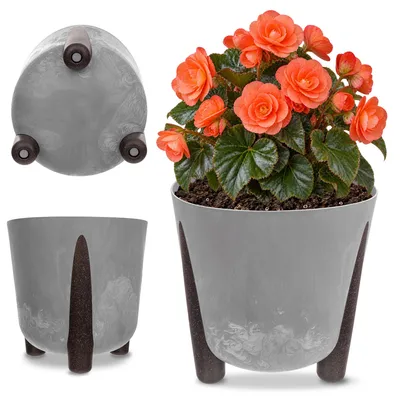 Imagen del producto de Macetas KADAX, con patas y base, para plantas, 18 cm, color gris