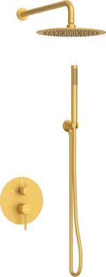 Produktbild von Balneo Duschsystem mit Regendusche gold Edelstahl | Duscharmatur mit Handbrause CASCADE