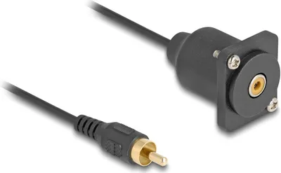Produktbild von Delock D-Typ Kabel Cinch Stecker zu Buchse schwarz 20 cm