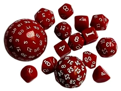 Produktbild von 15er Pack RPG Spielwürfel - Polyedralwürfel für Mathematikunterricht und Rollenspiele