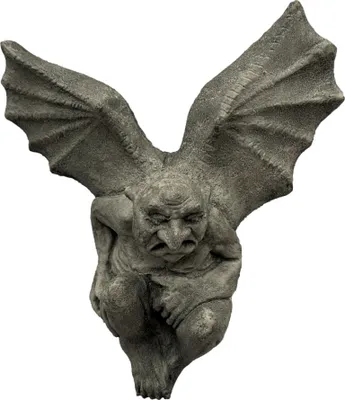 Produktbild von Schöner Wand Gargoyle aus Steinguss zum aufhängen perfekt für den Garten die Terrasse oder den Vorgarten ist Frostfest Witterungsbeständig und Neu 36cm H, SU-2117