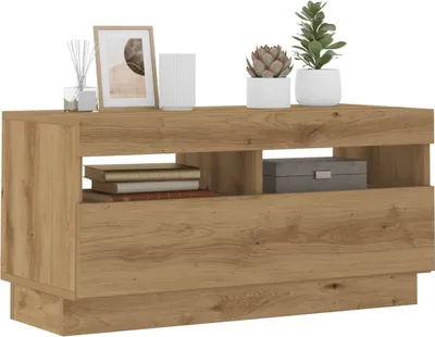 Produktbild von Möbel TV-Schrank mit LED-Leuchten Artisan-Eiche 80x35x40 cm - TV-Schränke &19736