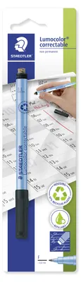 Produktbild von STAEDTLER Lumocolor 305 trocken abwischbarer Universalstift Blisterkarte, schwarz, F