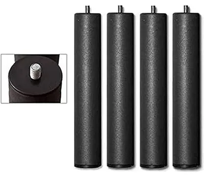 4er-Set Möbelfüße 27 cm, zylindrisch mit Gewinde, grau