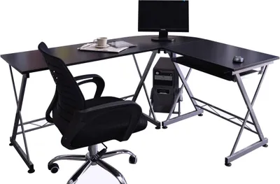 Produktbild von Computerschreibtisch Schreibtisch Schwarz/Silbergrau CT-3802/2075