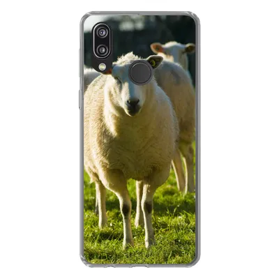 Produktbild von MuchoWow® Handyhülle Schutzhülle Hülle für Huawei P20 Lite (2020) Schafe - Tiere - Wolle Silikon Softcase Handy Hülle - Kartenhalter