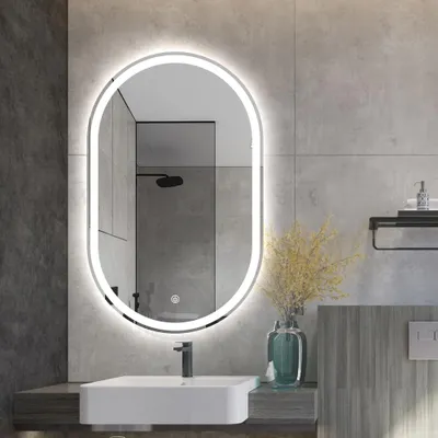 Immagine prodotto di Specchio da bagno ovale con illuminazione a LED e antiappannamento Refur L