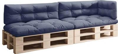 Produktbild von sunnypillow Palettenkissen für Palettenmöbel - 5er Set - Palettenauflage 120 x 80 für Palettensofa - Palettenpolster für Garten, Gesteppte Kissen für Europaletten - Sitzkissen & Rückenkissen Blau