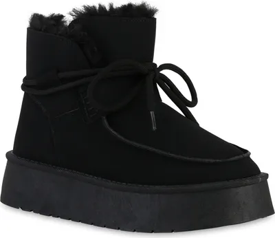 Produktbild von VAN HILL Damen Warm Gefütterte Winter Boots Stiefeletten Bequeme Schuhe 841476, Farbe: Schwarz, Größe: 36