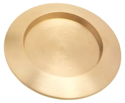 Productafbeelding van Rond Kaarsenplateau Ø 14 cm Goudkleurig - Handgemaakt in Messing