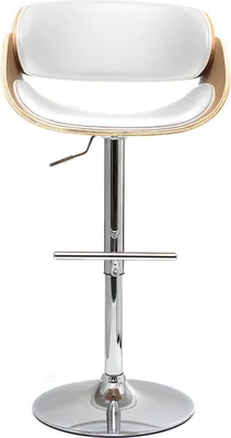Produktbild von Miliboo - Design-Barhocker Weiß und helles Holz BENT