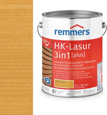 Immagine prodotto di Remmers HK-Lasur 3in1 (plus) 5 L Eimer Eiche Rustikal RC-360