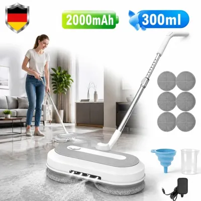 Produktbild von Floating Mop Elektrischer Bodenwischer Akku Mopp Wischer mit 6 Rotierenden Pads
