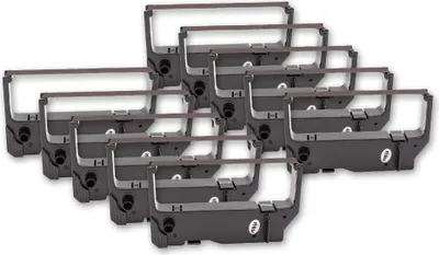 Produktbild von vhbw 10x Farbband Schriftband kompatibel mit Star MP216, MP200P, SCP700, RC200B, MP200, SP200MECHS, SP2000, SP200 Nadeldrucker, Bondrucker - Schwarz
