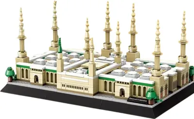 A model of the Al-Masjid an-Nabawi (Prophet's Mosque) in Medina, constructed from building blocks.