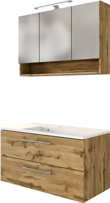 Produktbild von Held Möbel Waschtisch-Set Livorno 100 cm Wotaneiche/Wotaneiche