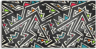 Produktbild von Coloray Spritzschutz aus Glas 120x60  Wandkunst Küchenrückwand Foto Bild groß Graffiti grau und blau
