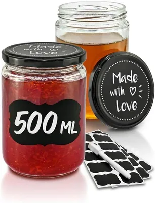 Produktbild von Einwegbehälter 12 Stück, 500ml, luftdicht, mit Etiketten
