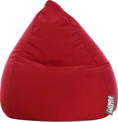 Produktbild von Sitting Point Sitzsack XL 110 x 70 cm Rot, Polyester Bezug, EPS-Perlen Füllung, waschbar, wasserabweisend, nachfüllbar, Indoor, klassische Tropfenform, für Kinder, Jugendliche & Erwachsene
