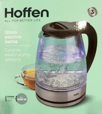 Obrázek produktu pro Hoffen Hoffen LED rychlovarná konvice skleněná podsvícená 2200W