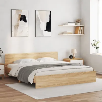 Produktbild von CLORIS Bettgestell mit Kopfteil Sonoma-Eiche 200x200 cm - Klassische Betten LL0000256435