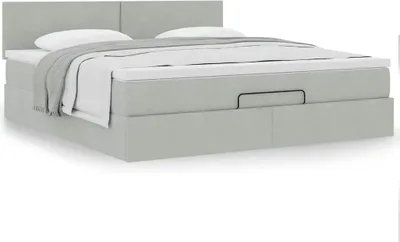 Produktbild von CLORIS Ottoman-Bett mit Matratze Hellgrau 180x200 cm Samt - Klassische Betten 603