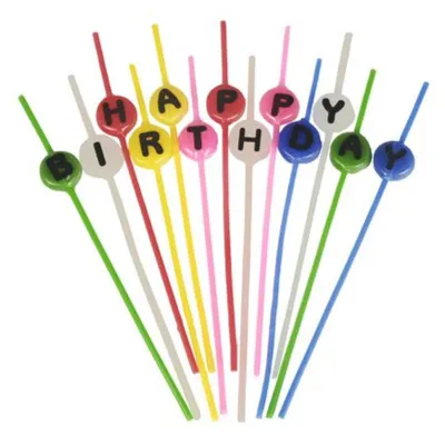 Produktbild von Papstar Spaghettikerzen-Set Happy Birthday 16 Stück