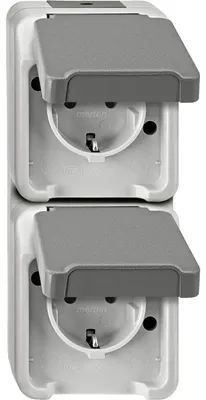 Obrázek produktu pro Dvouzásuvka SCHUKO, světle šedá - Zásuvka MEG2328-8029