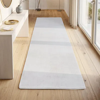 Immagine prodotto di Homebyhome Tappeto Lavabile a Pelo Corto Antiscivolo e Morbido Design Moderno Unito per Soggiorno e Camera da Letto, Dimensioni: 80x250 cm