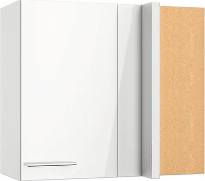 Produktbild von Optifit Eckhängeschrank Rurik986 BxTxH 85 x 34,9 x 70,4 cm weiß glänzend zerlegt Anschlag reversibel KFRU OEM856-8+