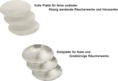 Produktbild von 6tlg Set 3x Räuchersiebe, 3x Plättchen, Silber Räucherubehör Weihrauchbrenner