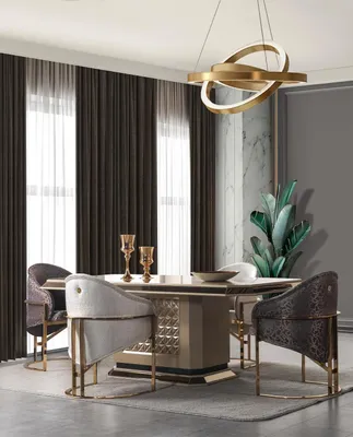 Obrázek produktu pro Moderní, kvalitní jídelní set: elegantní jídelní stůl a 4 židle