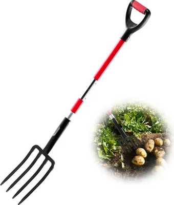 Produktbild von Mistgabel mit Fiberglasstiel 1150mm - 4 Zinken Dunggabel - Mistforke Heugabel - Stallzubehör für Bauernhof