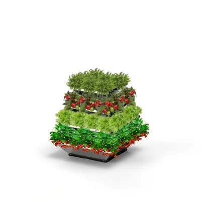 Produktbild von Hochbeet "HighBeet Rock" 4 Ebenen aus verzinktem Blech