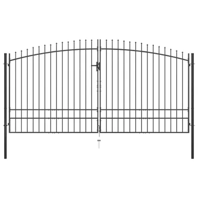 Zdjęcie produktu dla vidaXL Dwuskrzydłowa brama ogrodowa z grotami 400 x 248 cm